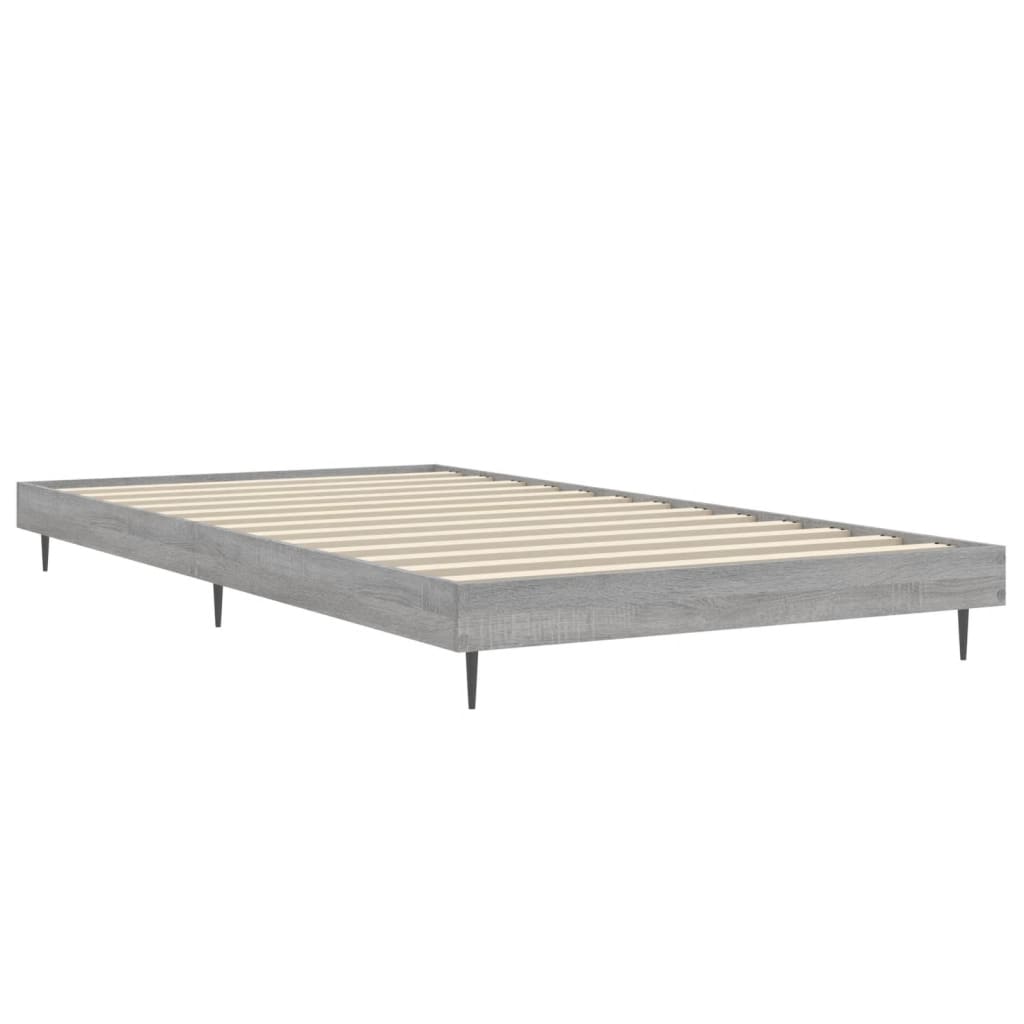 Bed Frame Grey Sonoma 90X190 Cm Single Engineered Wood