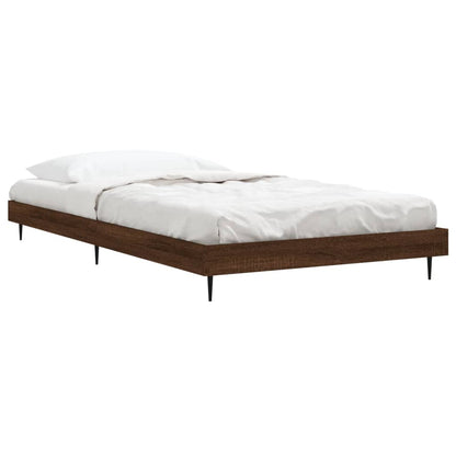 Bed Frame Brown Oak 90X190 Cm Single Engineered Wood