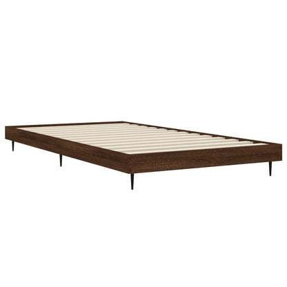 Bed Frame Brown Oak 90X190 Cm Single Engineered Wood