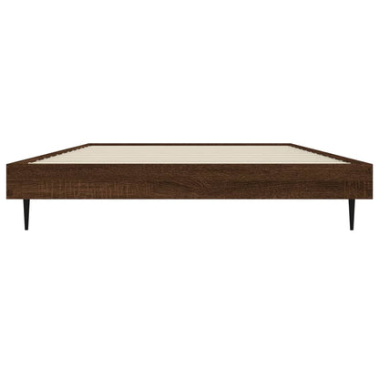 Bed Frame Brown Oak 90X190 Cm Single Engineered Wood