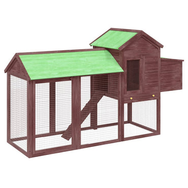 Chicken Coop Mocha 193X65X117 Cm Solid Wood Pine