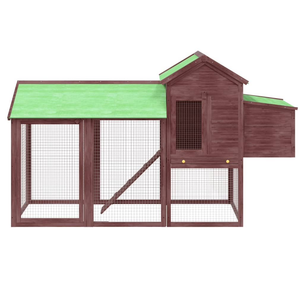 Chicken Coop Mocha 193X65X117 Cm Solid Wood Pine