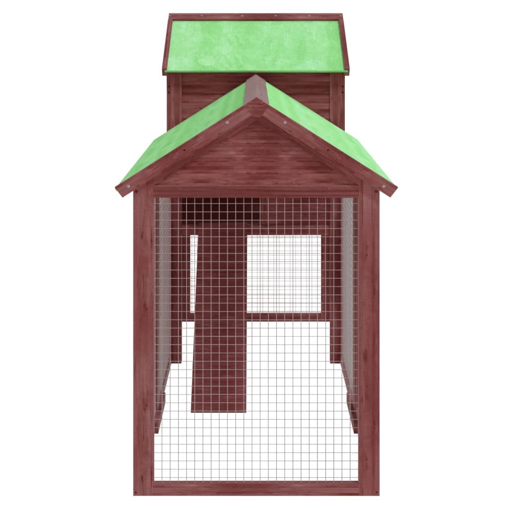 Chicken Coop Mocha 193X65X117 Cm Solid Wood Pine