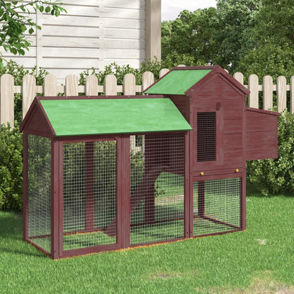 Chicken Coop Mocha 193X65X117 Cm Solid Wood Pine