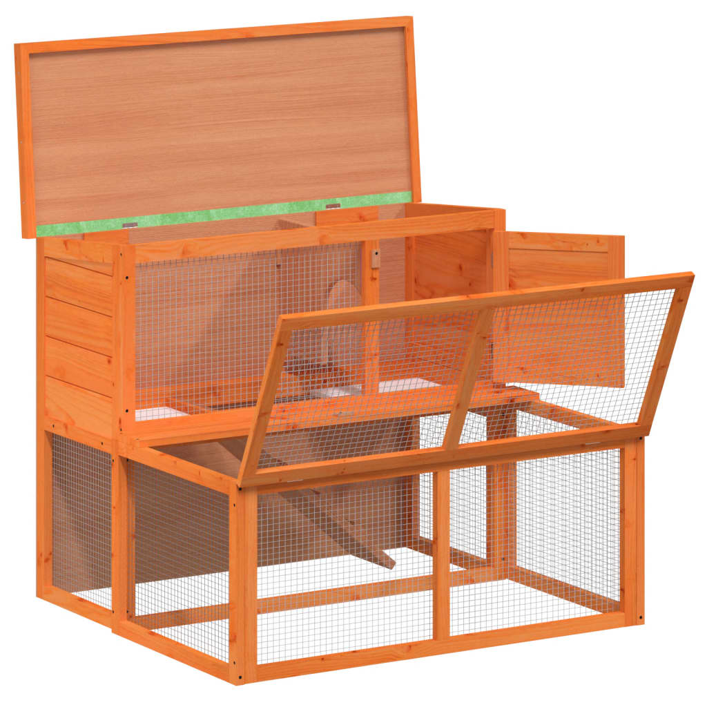 Rabbit Hutch Brown 102X90X84.5 Cm Solid Wood Pine