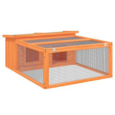 Rabbit Hutch Brown 117.5X97X47.5 Cm Solid Wood Pine