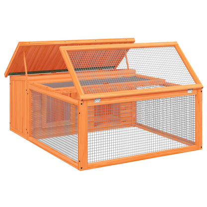 Rabbit Hutch Brown 117.5X97X47.5 Cm Solid Wood Pine