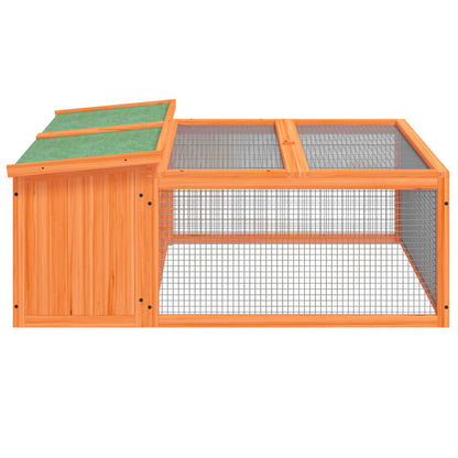 Rabbit Hutch Brown 117.5X97X47.5 Cm Solid Wood Pine