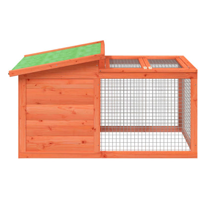 Rabbit Hutch Brown 100.5X54X55 Cm Solid Wood Pine