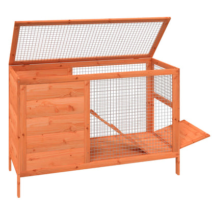 Rabbit Hutch Brown 103X44X69.5 Cm Solid Wood Pine