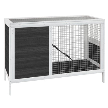 Rabbit Hutch Grey 103X44X69.5 Cm Solid Wood Pine