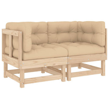 Corner Sofas With Cushions 2 Pcs Solid Wood Pine