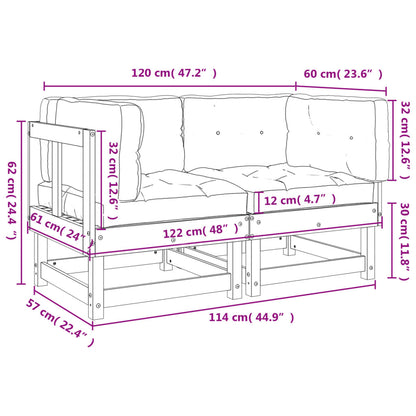 Corner Sofas With Cushions 2 Pcs Solid Wood Douglas