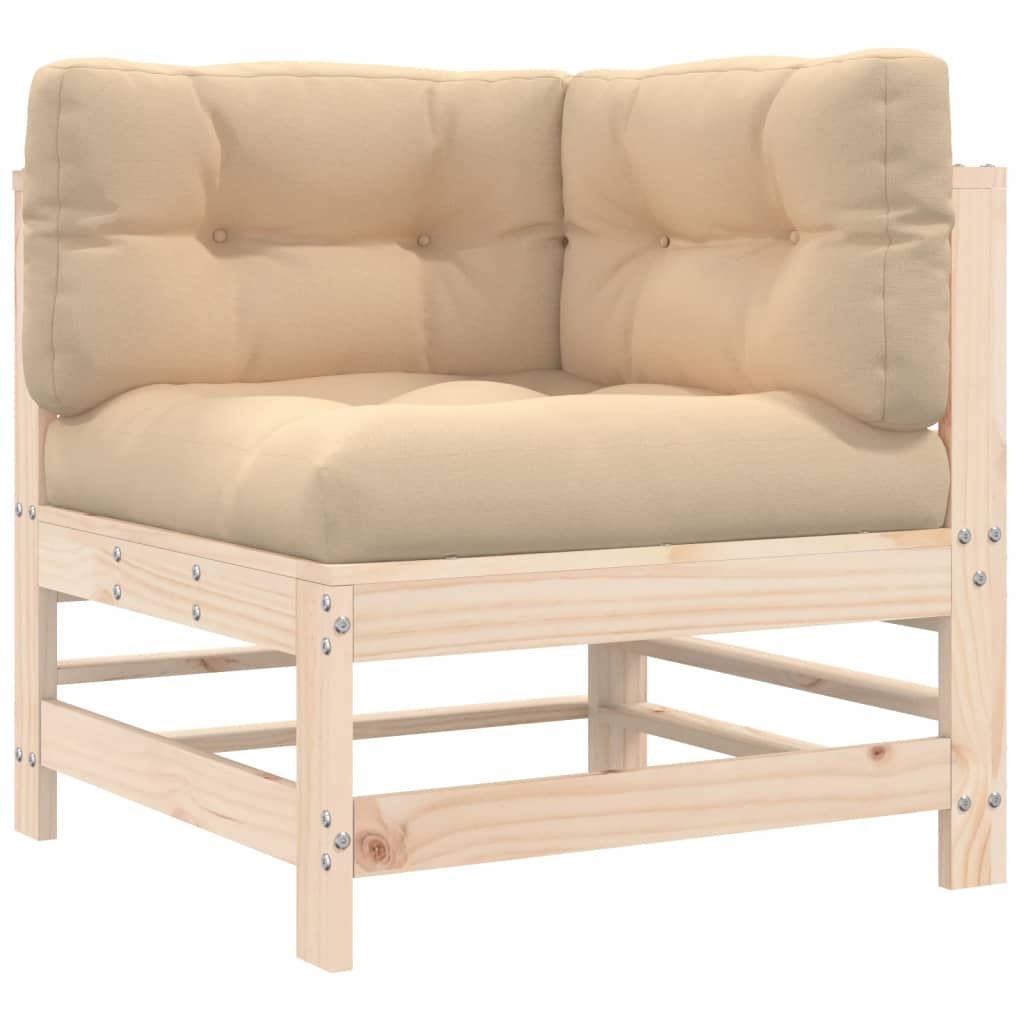 Corner Sofas With Cushions 2 Pcs Solid Wood Pine