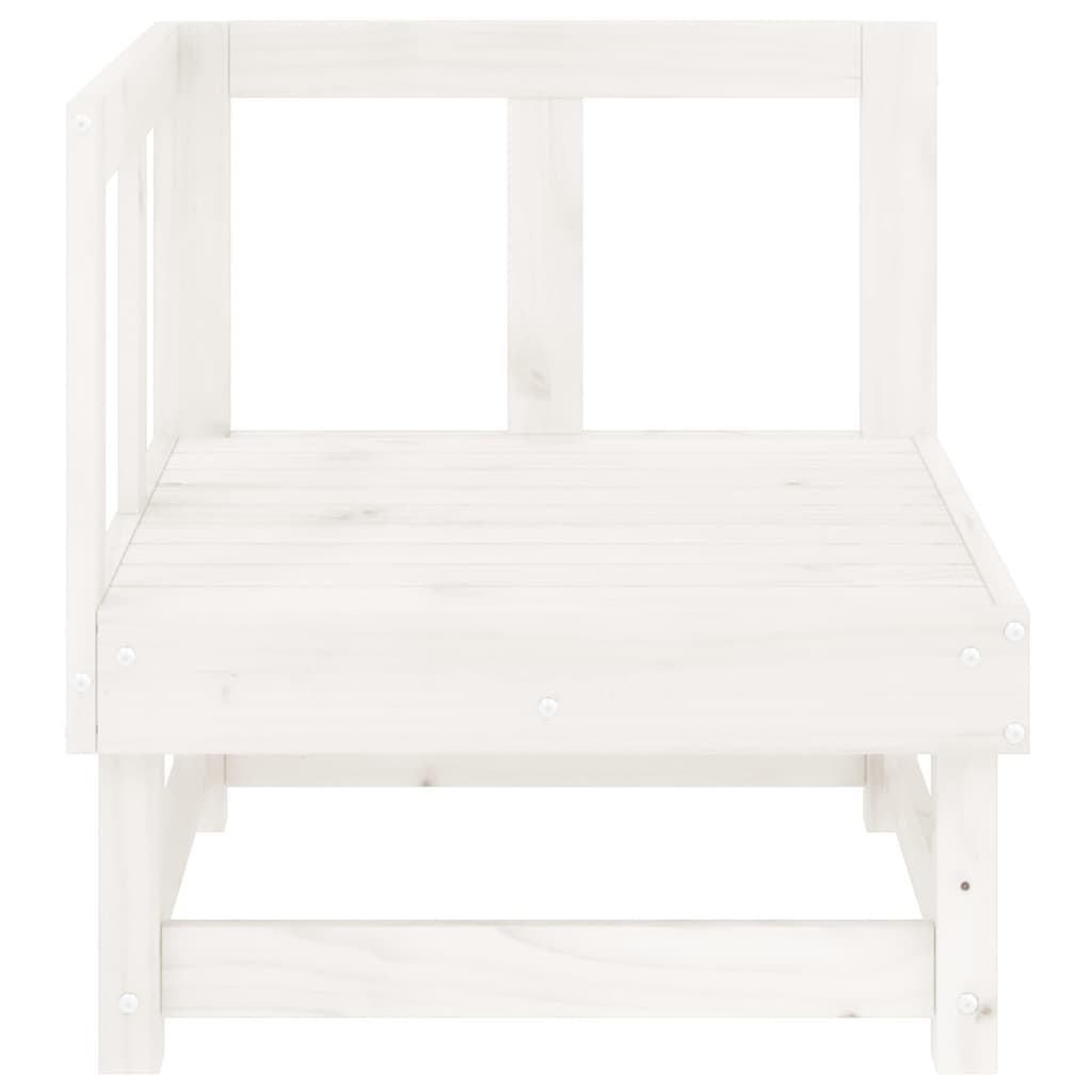 Garden Corner Sofa White Solid Wood Pine