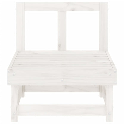 Garden Middle Sofa White Solid Wood Pine