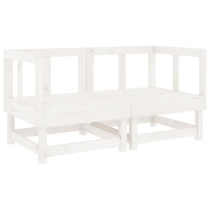 Garden Corner Sofas 2 Pcs White Solid Wood Pine