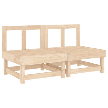 Garden Middle Sofas 2 Pcs Solid Wood Pine