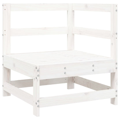 Garden Corner Sofa White Solid Wood Pine