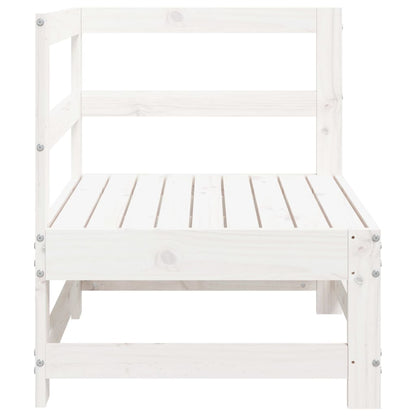 Garden Corner Sofa White Solid Wood Pine