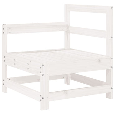 Garden Corner Sofa White Solid Wood Pine