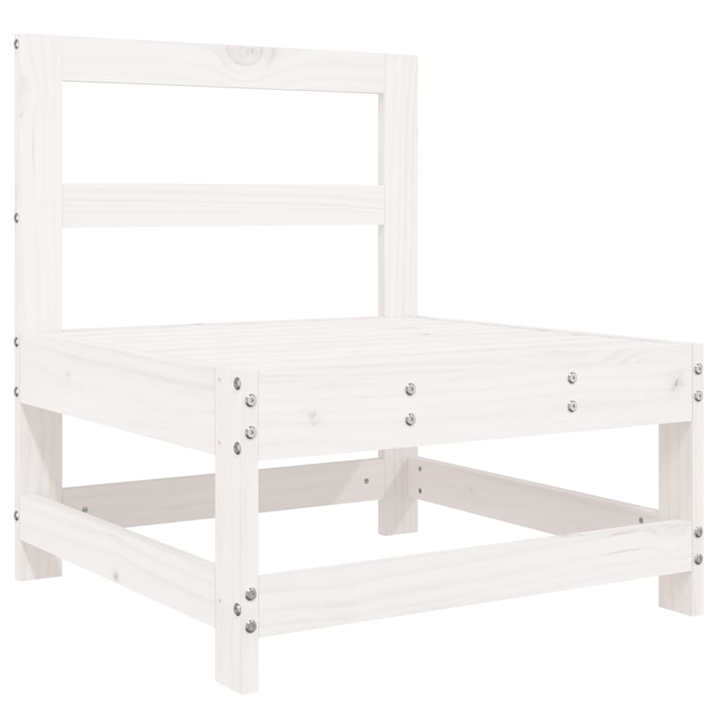 Garden Middle Sofas 2 Pcs White Solid Wood Pine