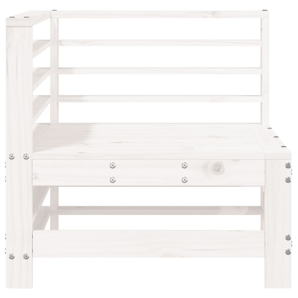 Garden Corner Sofas 2 Pcs White Solid Wood Pine