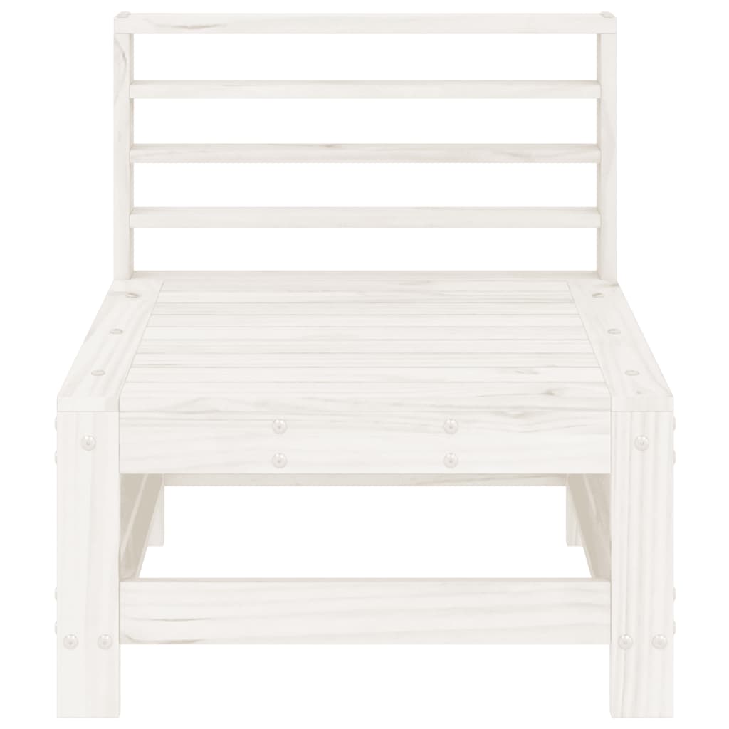 Garden Middle Sofas 2 Pcs White Solid Wood Pine