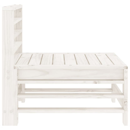 Garden Middle Sofas 2 Pcs White Solid Wood Pine