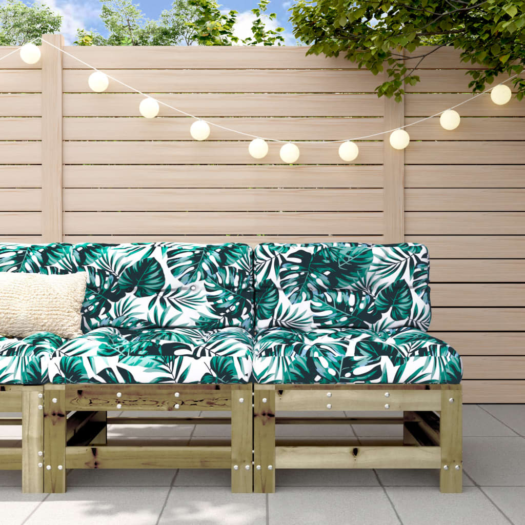 Garden Middle Sofas 2 Pcs Impregnated Wood Pine