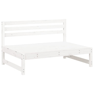 Garden Middle Sofa White 120X80 Cm Solid Wood Pine