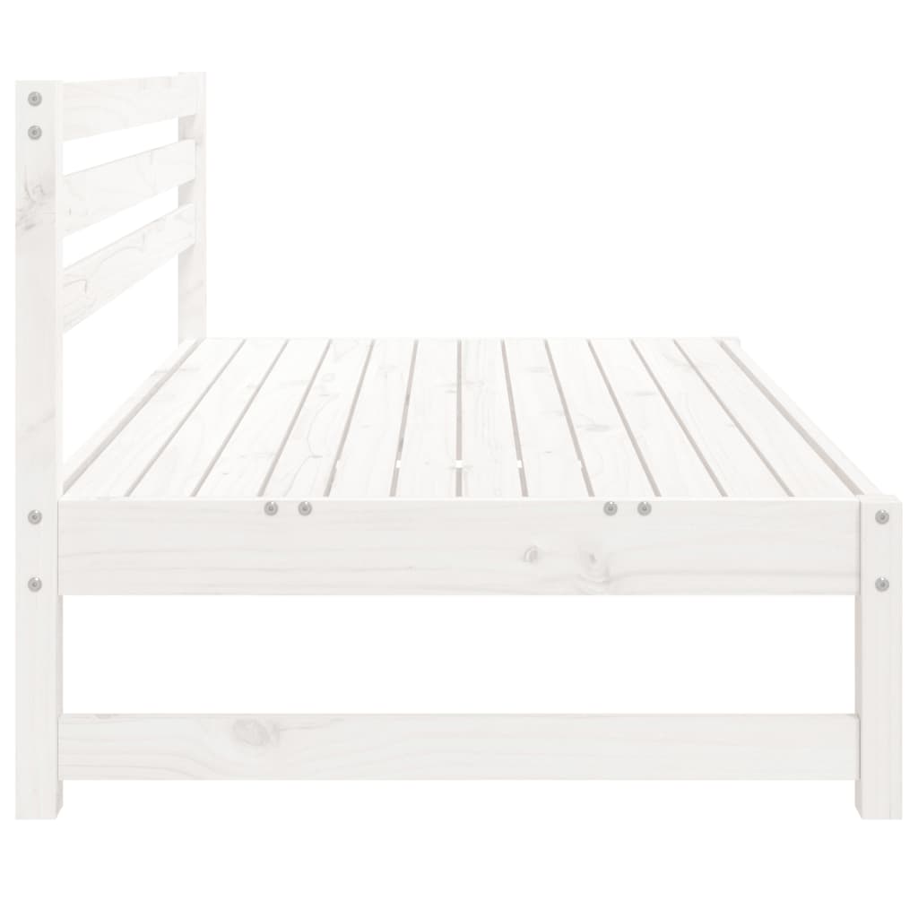 Garden Middle Sofa White 120X80 Cm Solid Wood Pine