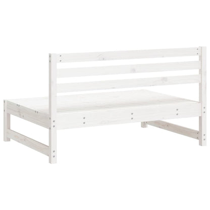 Garden Middle Sofa White 120X80 Cm Solid Wood Pine