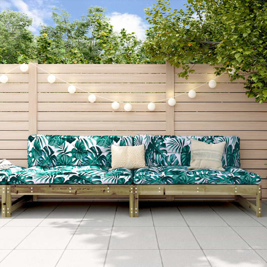 Garden Middle Sofas 2 Pcs 120X80 Cm Impregnated Wood Pine