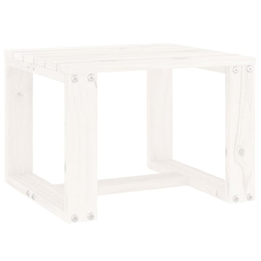 Garden Side Table White 40X38X28.5 Cm Solid Wood Pine