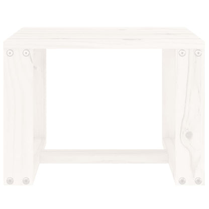 Garden Side Table White 40X38X28.5 Cm Solid Wood Pine