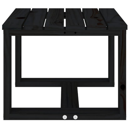 Garden Side Table Black 40X38X28.5 Cm Solid Wood Pine