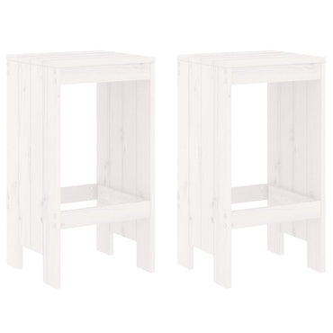 Bar Stools 2 Pcs White 40X36X75 Cm Solid Wood Pine