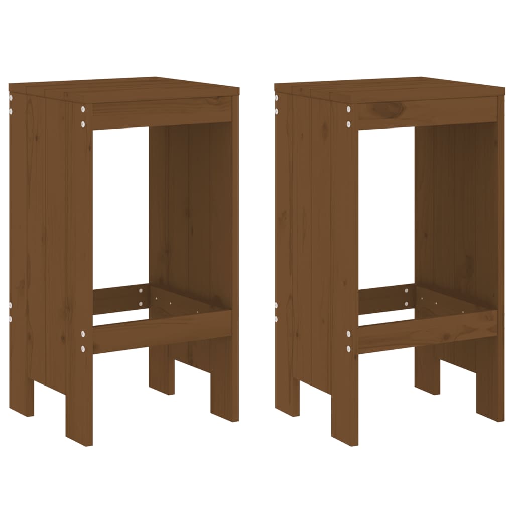 Bar Stools 2 Pcs Honey Brown 40X36X75 Cm Solid Wood Pine