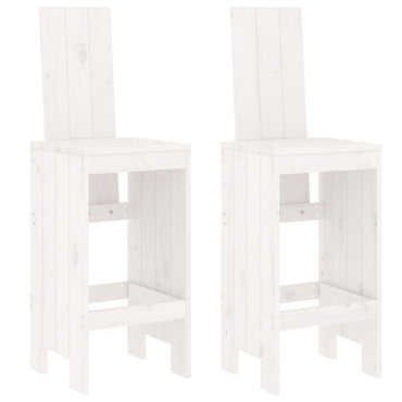 Bar Stools 2 Pcs White 40X42X120 Cm Solid Wood Pine