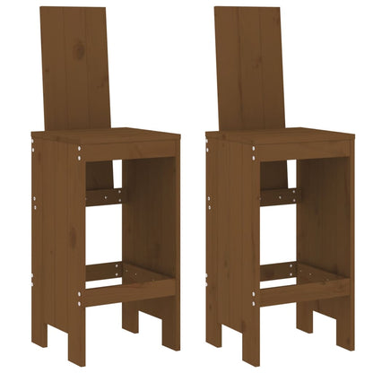 Bar Stools 2 Pcs Honey Brown 40X42X120 Cm Solid Wood Pine