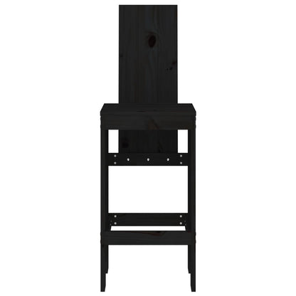 Bar Stools 2 Pcs Black 40X42X120 Cm Solid Wood Pine