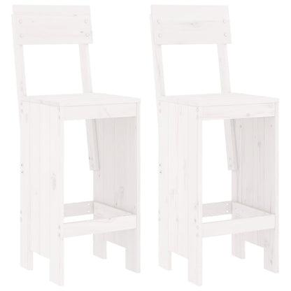 Bar Stools 2 Pcs White 40X48.5X115.5 Cm Solid Wood Pine