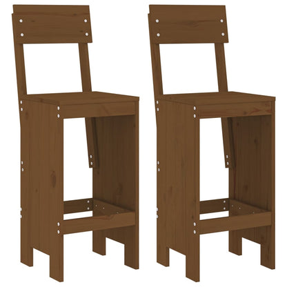 Bar Stools 2 Pcs Honey Brown 40X48.5X115.5 Cm Solid Wood Pine