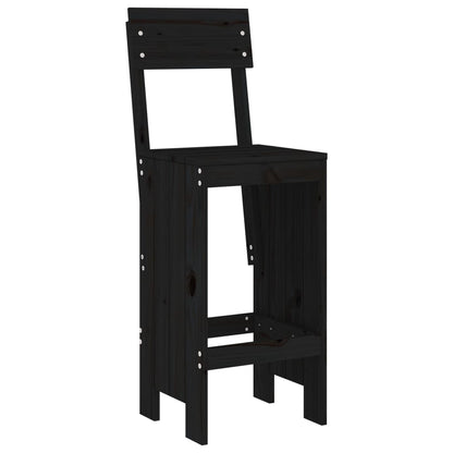 Bar Stools 2 Pcs Black 40X48.5X115.5 Cm Solid Wood Pine