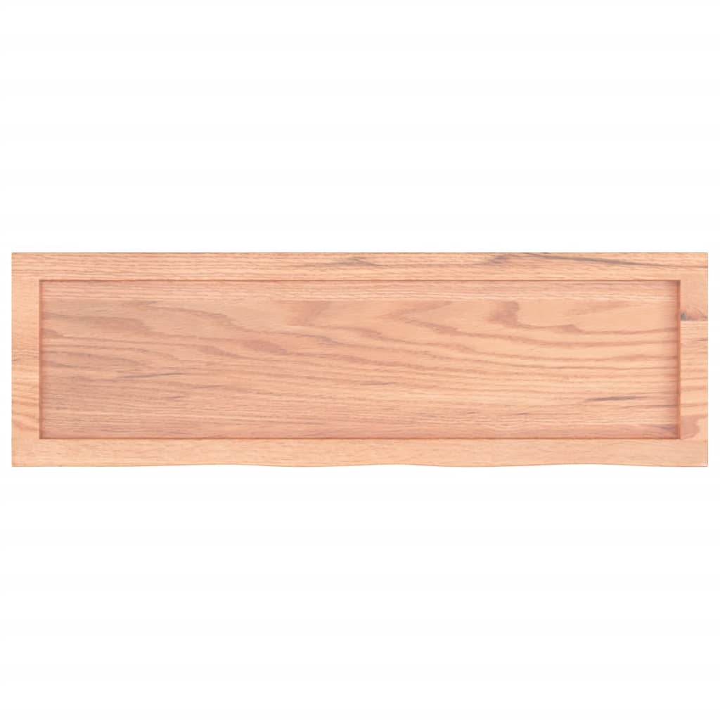 Wall Shelf Light Brown 100X30X(2-6) Cm Treated Solid Wood Oak