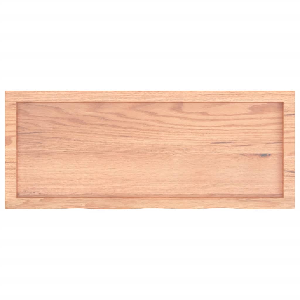 Wall Shelf Light Brown 100X40X(2-4) Cm Treated Solid Wood Oak