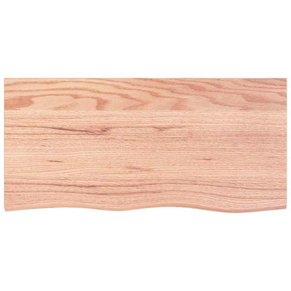 Wall Shelf Light Brown 100X50X(2-4) Cm Treated Solid Wood Oak