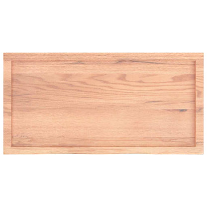 Wall Shelf Light Brown 100X50X(2-4) Cm Treated Solid Wood Oak