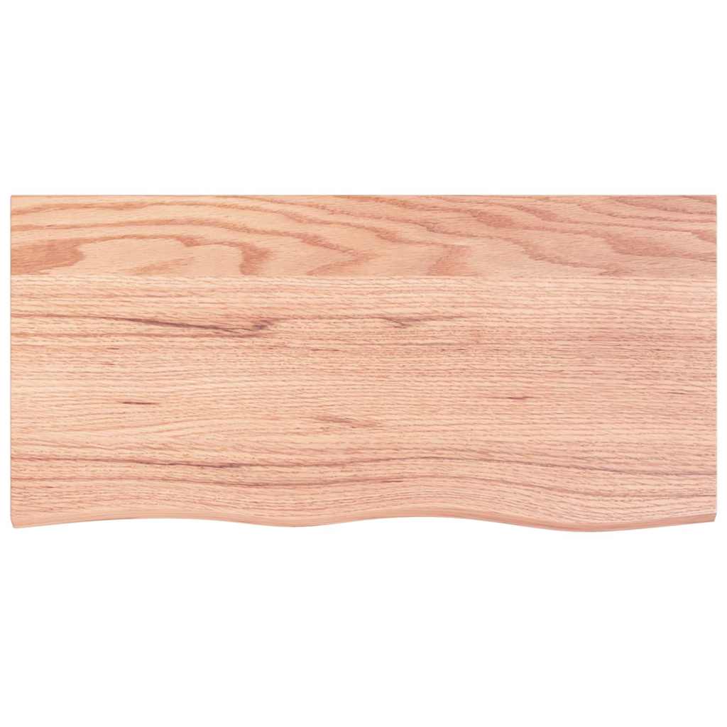 Wall Shelf Light Brown 100X50X(2-6) Cm Treated Solid Wood Oak